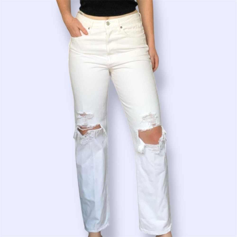 Agolde 90s White Distressed Women Jeans